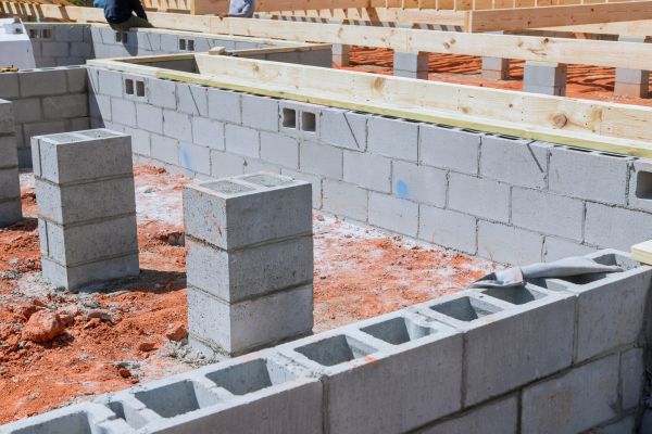 Cement Block Installation in Bend
